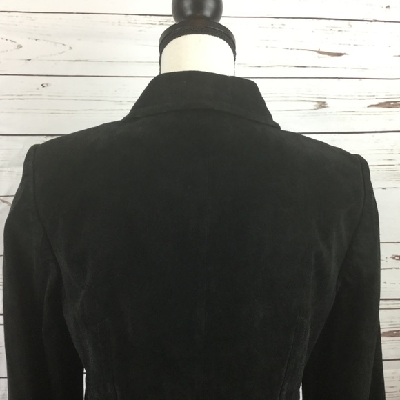Loft Black Suede Leather Jacket, Size 8P - Picture 5 of 8
